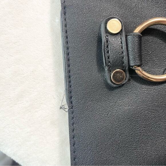 Lulu Dharma Womens Leather Tasseled Shoulder Handbag Bucket Bag Black One Size - Picture 12 of 16